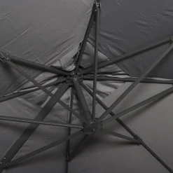 Parasol cuadrado excéntrico, 3x3m + placas de lastre 50x50cm