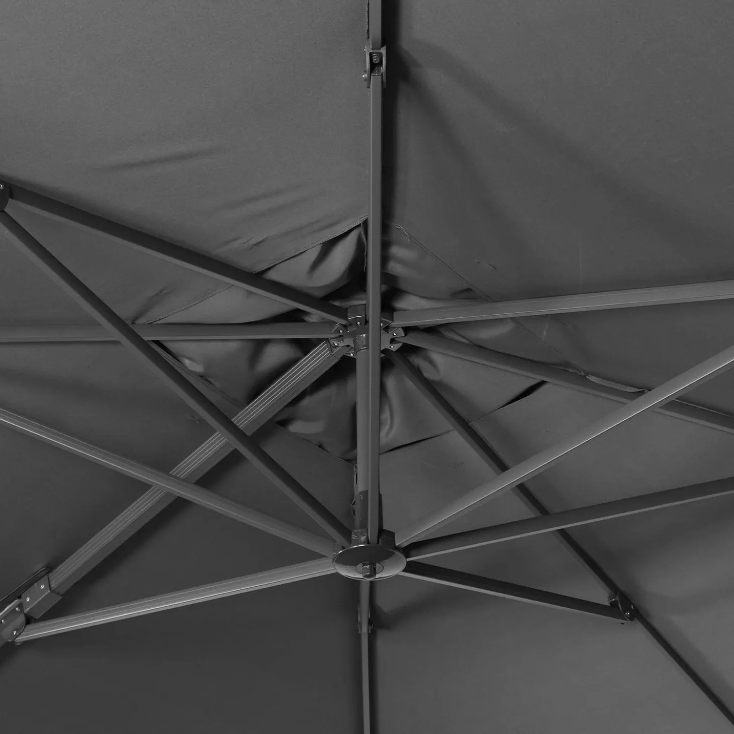 Parasol rectangular excéntrico, 3x4m + losas 50x50cm
