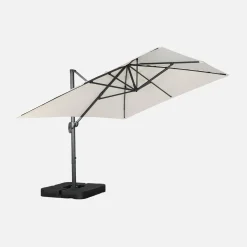 Parasol rectangular excéntrico, 3x4m + placas de lastre 50x50cm