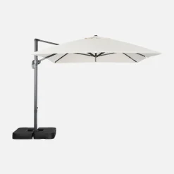 Parasol rectangular excéntrico, 3x4m + placas de lastre 50x50cm