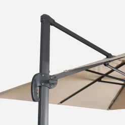Parasol rectangular excéntrico, 3x4m + placas de lastre 50x50cm