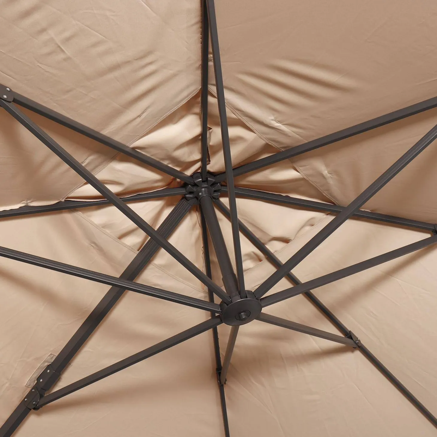 Parasol rectangular excéntrico, 3x4m + losas 50x50cm