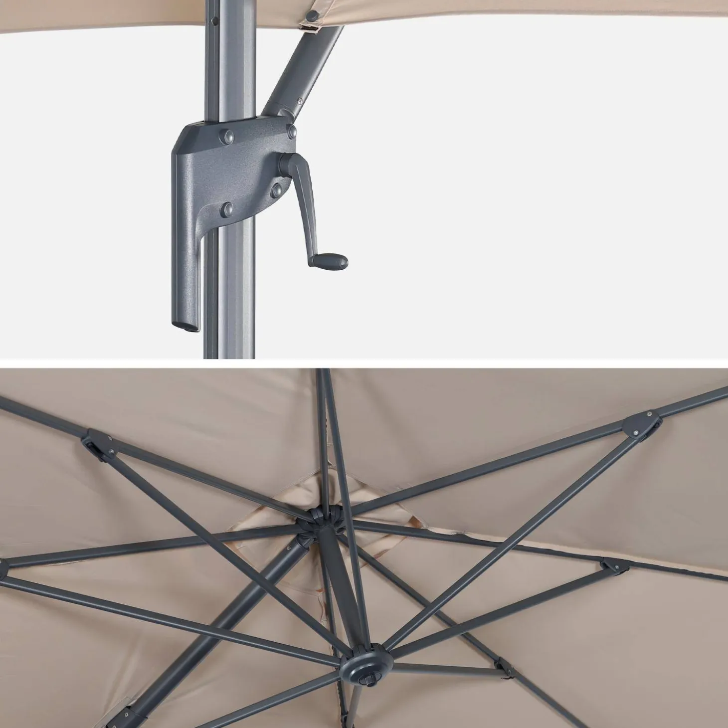 Parasol rectangular excéntrico, 3x2m