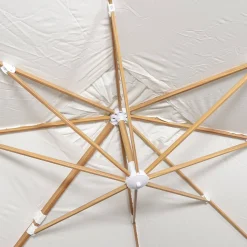 Parasol rectangular excéntrico poste efecto madera, 3x4m + placas de lastre 50x50cm