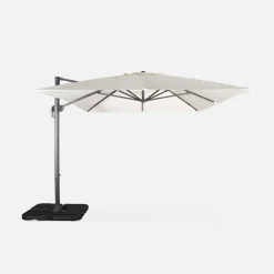 Parasol rectangular excéntrico, 3x4m + losas 50x50cm