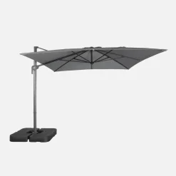 Parasol rectangular excéntrico, 3x4m + placas de lastre 50x50cm