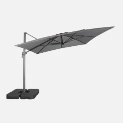 Parasol rectangular excéntrico, 3x4m + placas de lastre 50x50cm