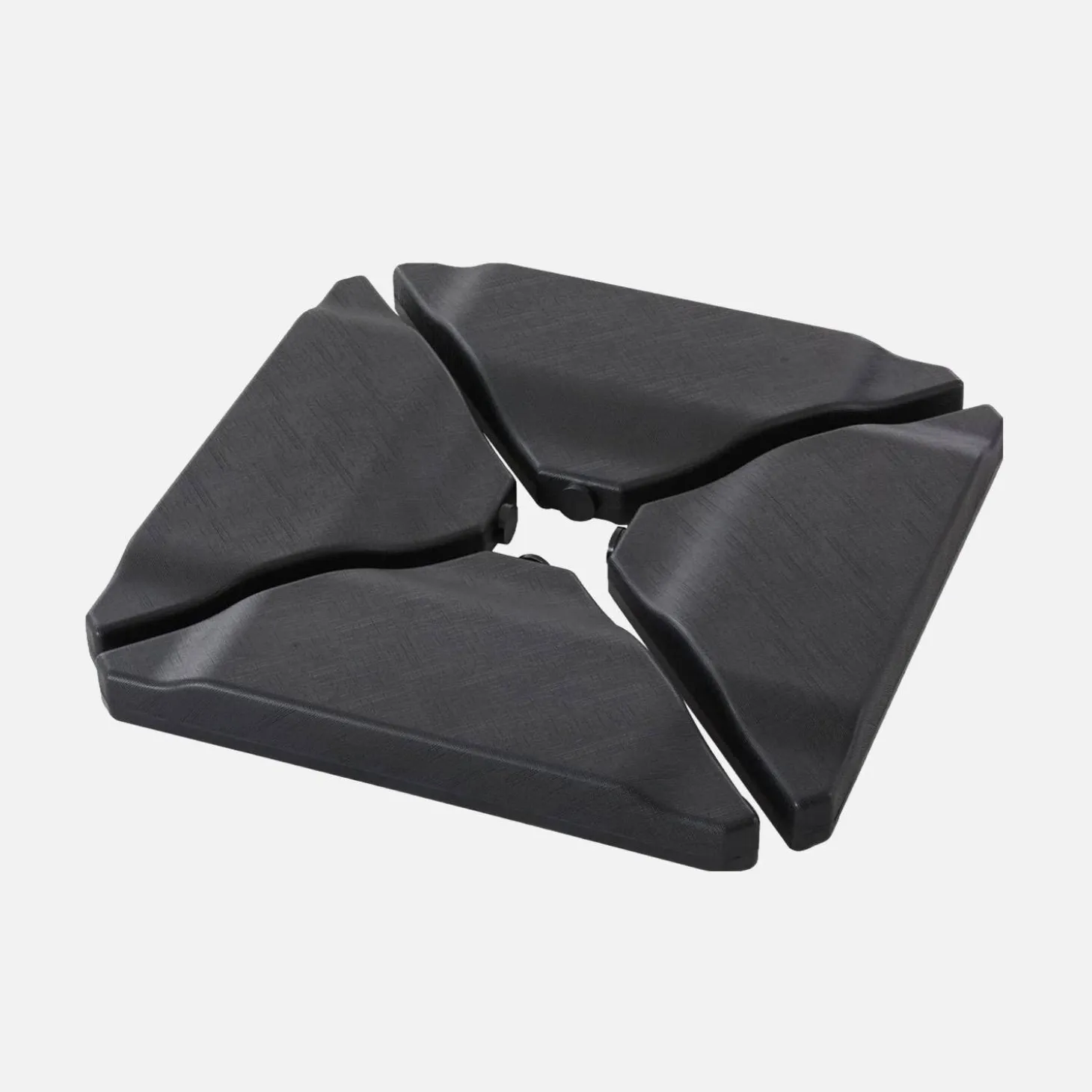 Parasol rectangular excéntrico poste efecto madera, 3x4m + losas