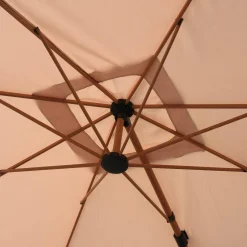 Parasol rectangular excéntrico poste efecto madera, 3x4m
