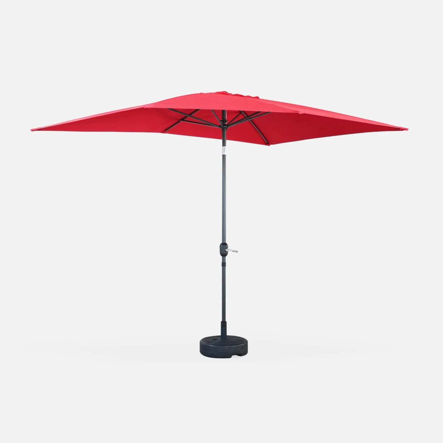 Parasol rectangular poste efecto madera, 2x3m