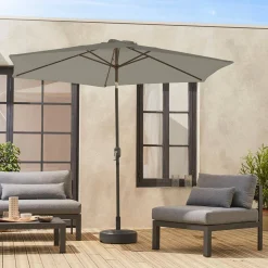 Parasol rectangular poste efecto madera, 3x3m