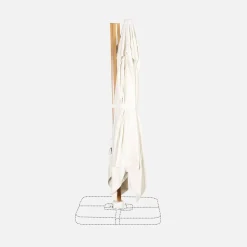 Parasol rectangular poste efecto madera, 3x4m