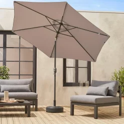 Parasol rectangular poste efecto madera, 3x3m