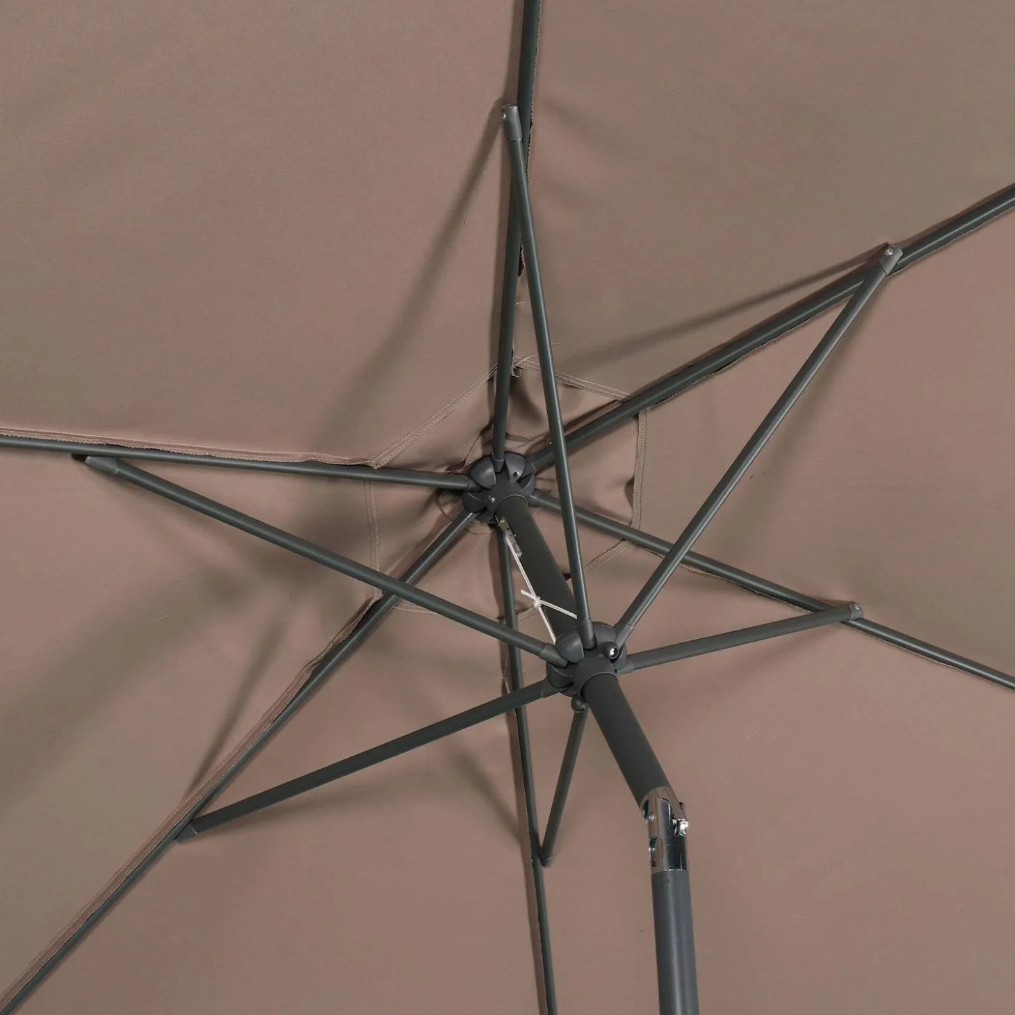 Parasol rectangular poste efecto madera, 3x3m