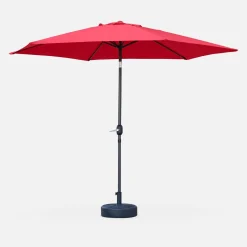 Parasol rectangular poste efecto madera, 3x3m
