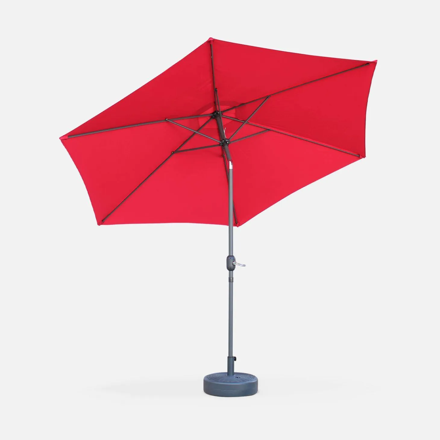 Parasol rectangular poste efecto madera, 3x3m