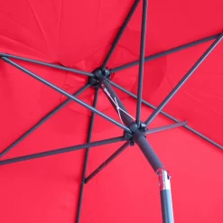 Parasol rectangular poste efecto madera, 3x3m