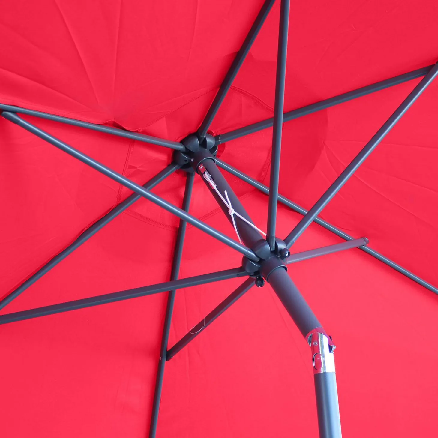 Parasol rectangular poste efecto madera, 3x3m