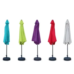 Parasol rectangular poste efecto madera, 3x3m