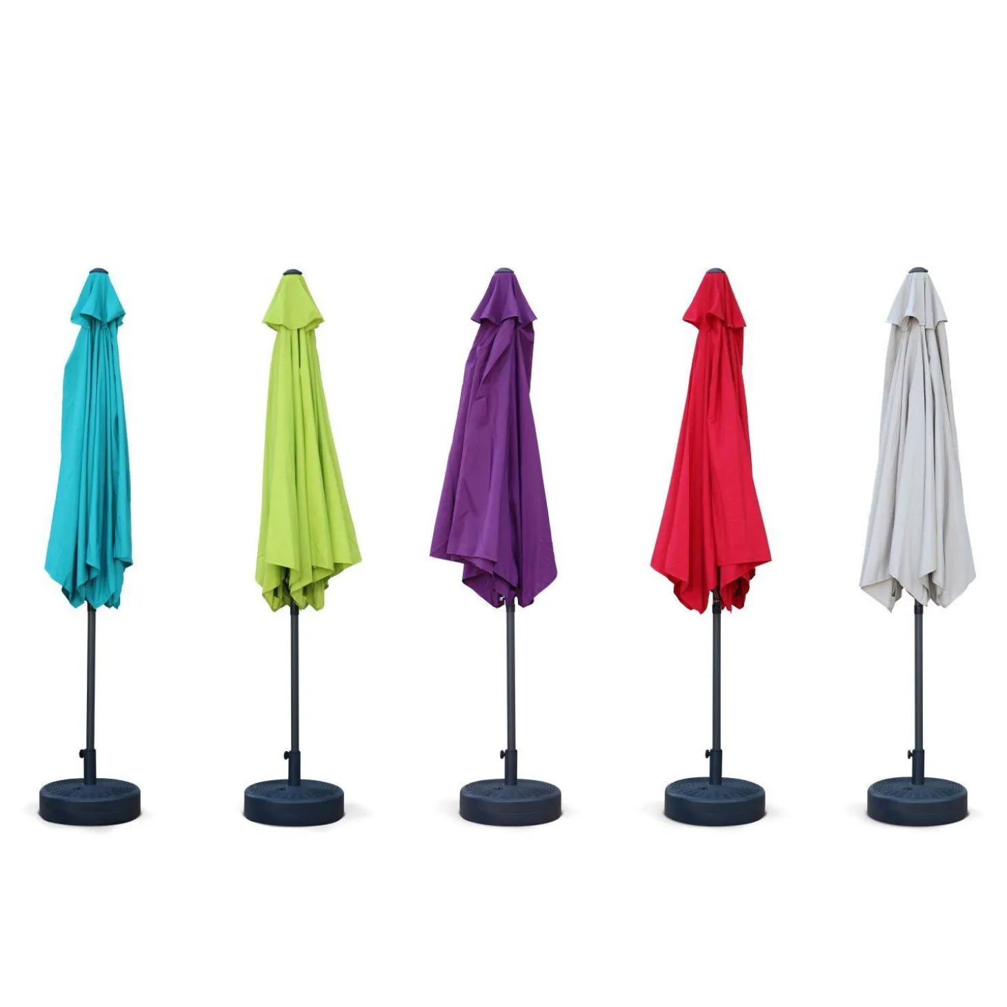 Parasol rectangular poste efecto madera, 3x3m