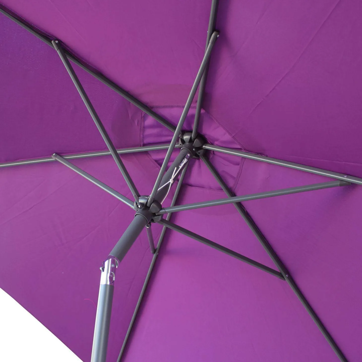 Parasol rectangular poste efecto madera, 3x3m