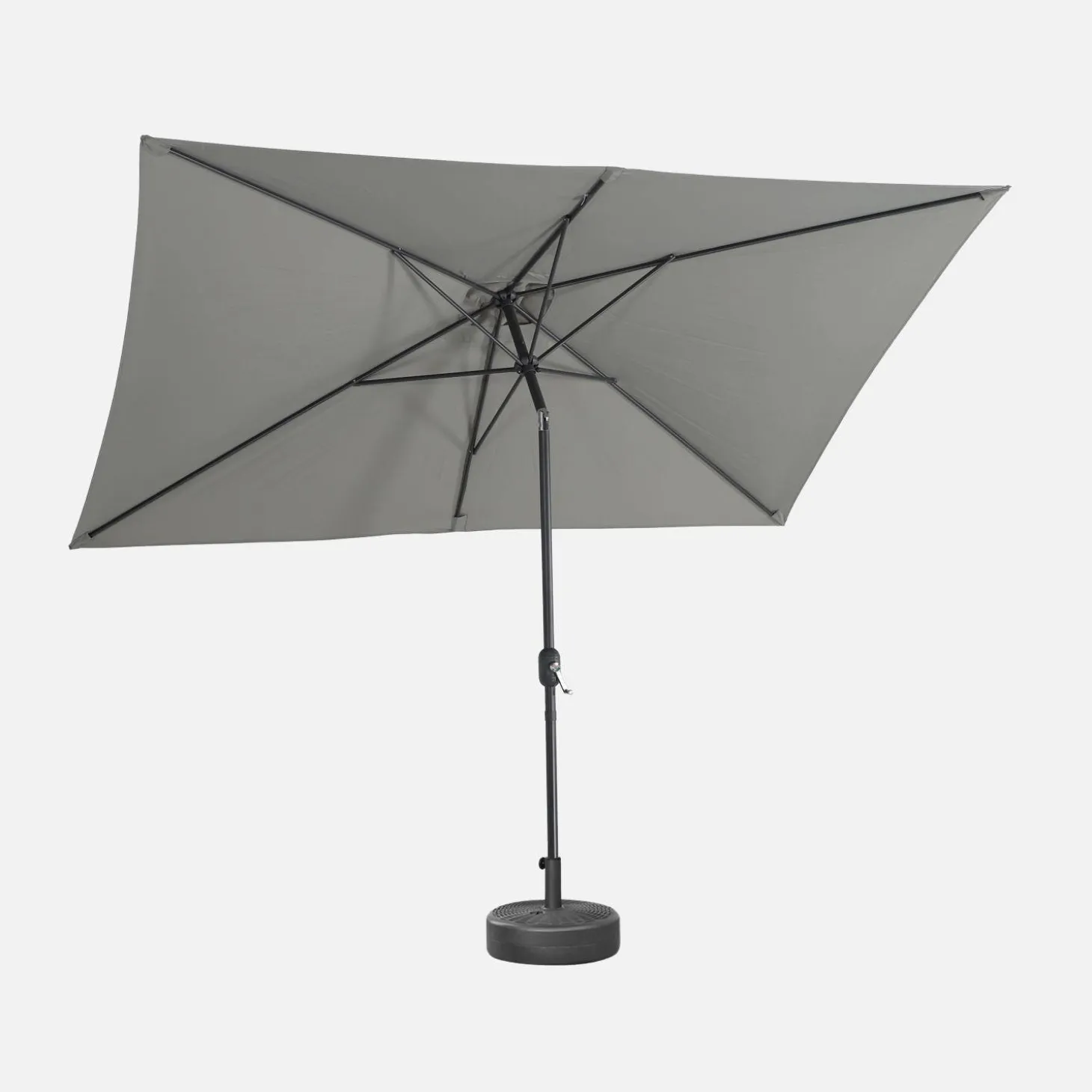 Parasol rectangular poste efecto madera, 2x3m