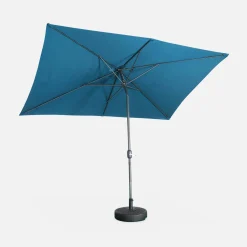 Parasol rectangular poste efecto madera, 2x3m