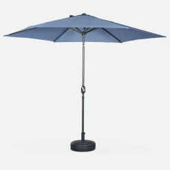 Parasol rectangular poste efecto madera, 3x3m