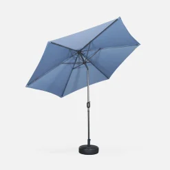 Parasol rectangular poste efecto madera, 3x3m