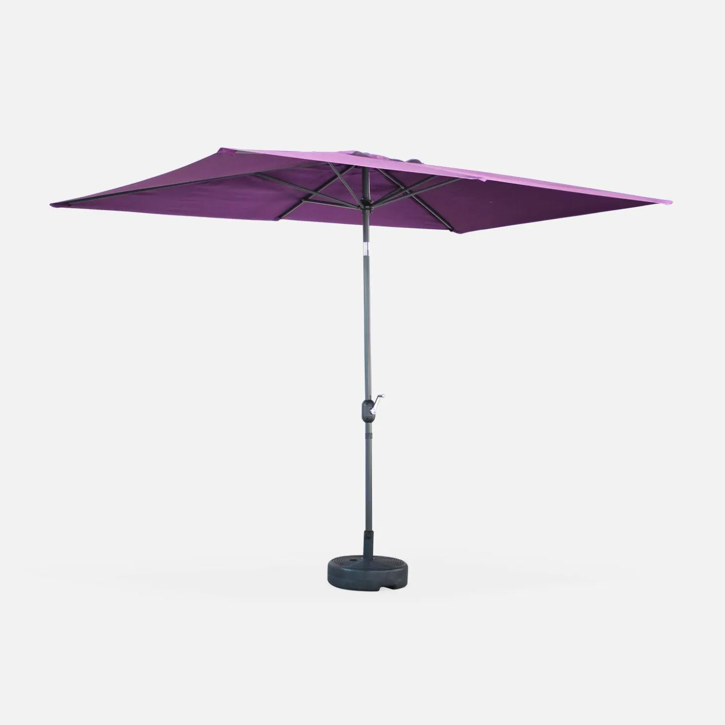 Parasol rectangular poste efecto madera, 2x3m