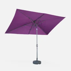 Parasol rectangular poste efecto madera, 2x3m