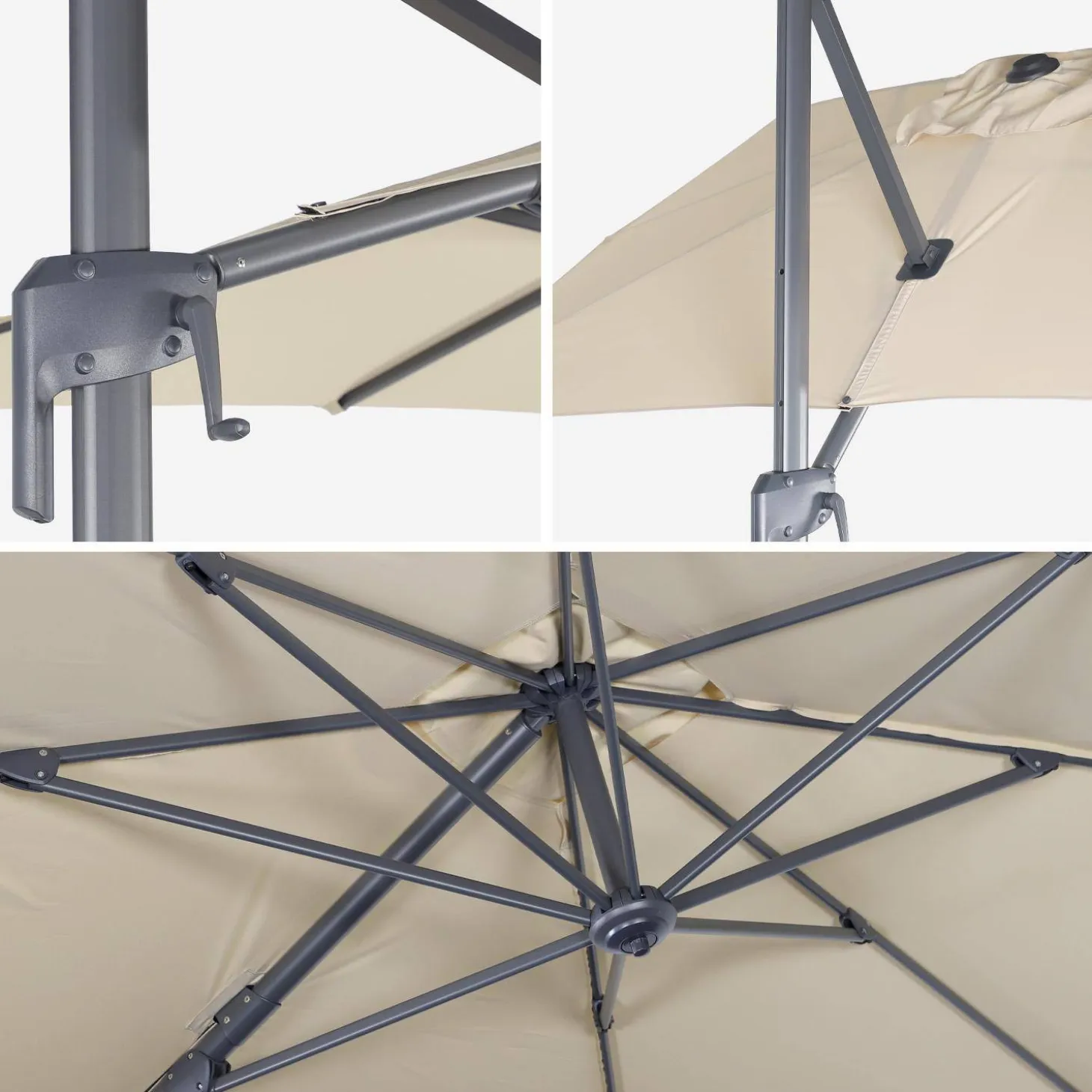 Parasol rectangular 2x3m + 4 losas de 50cm