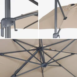 Parasol rectangular 2x3m + 4 losas de 50cm