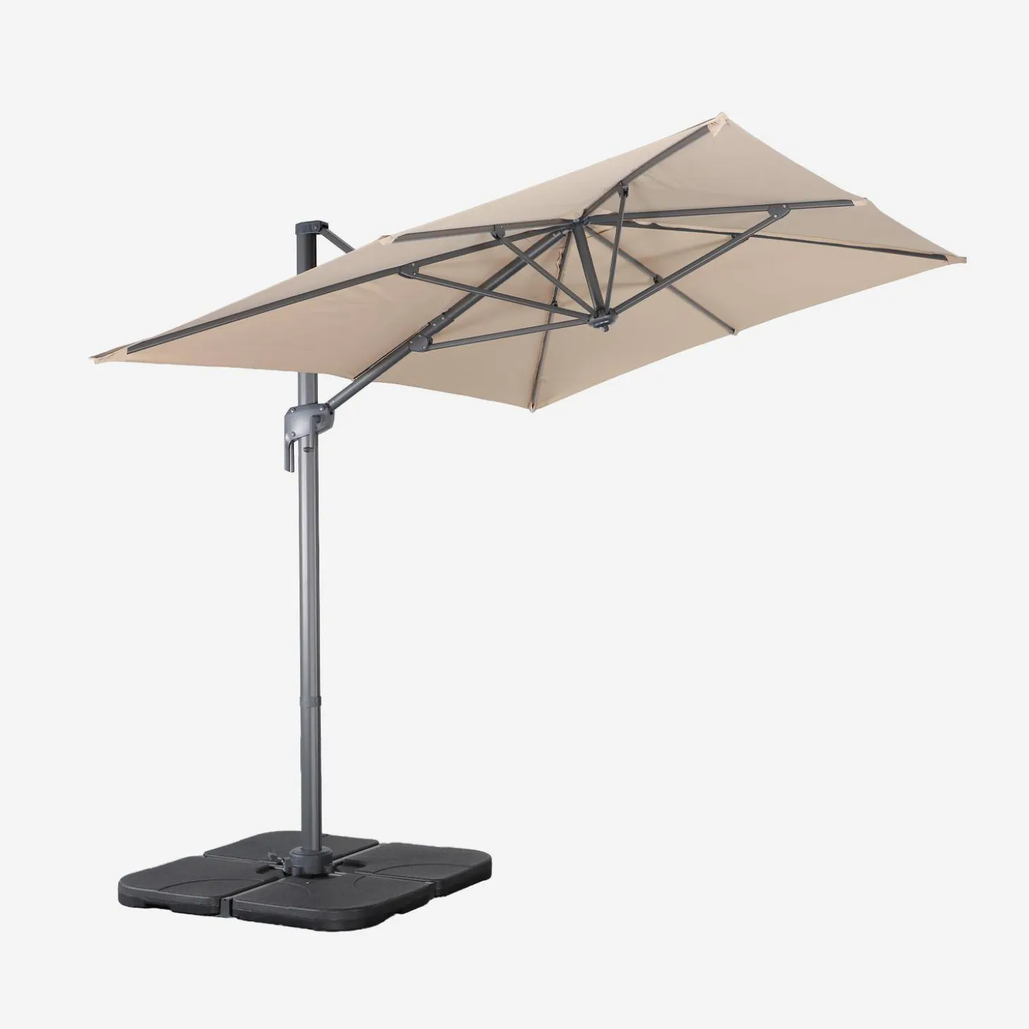 Parasol rectangular 2x3m + 4 losas de 50cm
