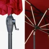 Parasol redondo con LED, Ø2,7m