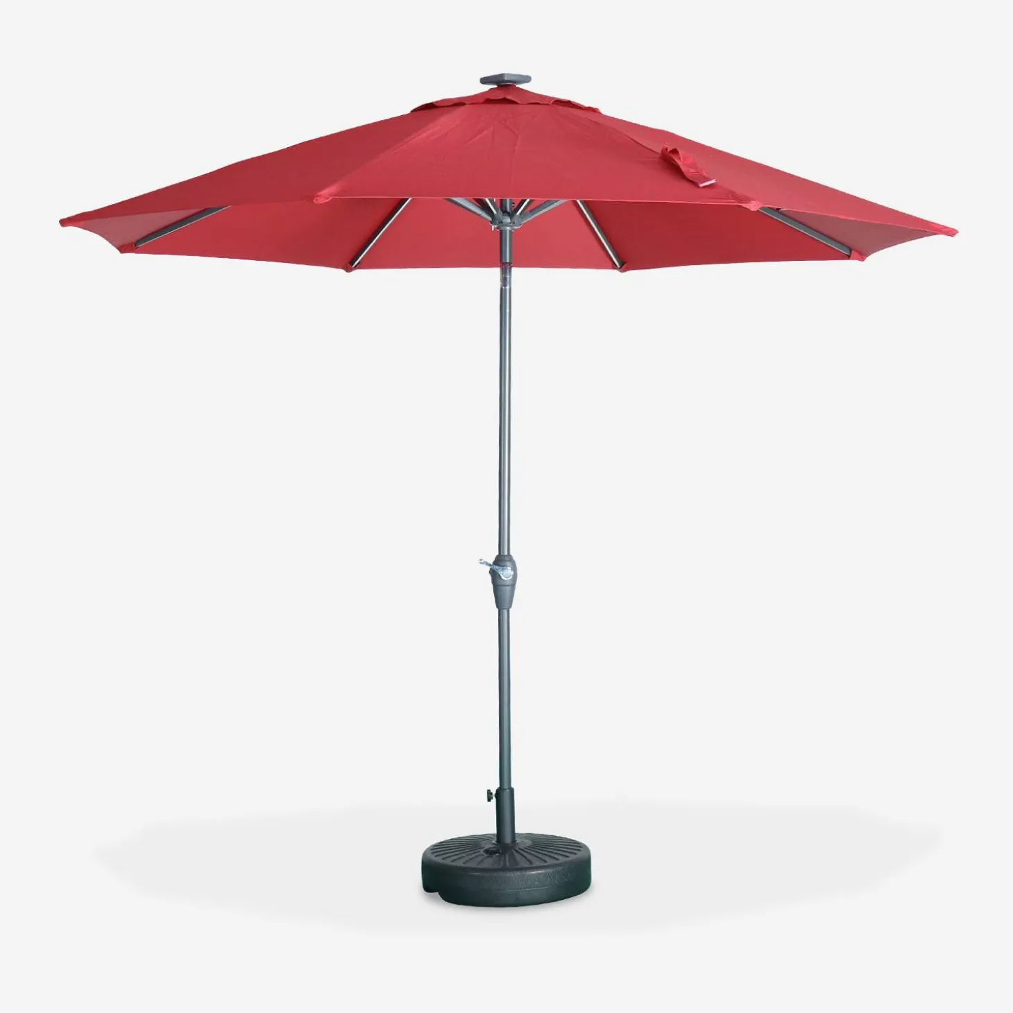 Parasol redondo con LED, Ø2,7m
