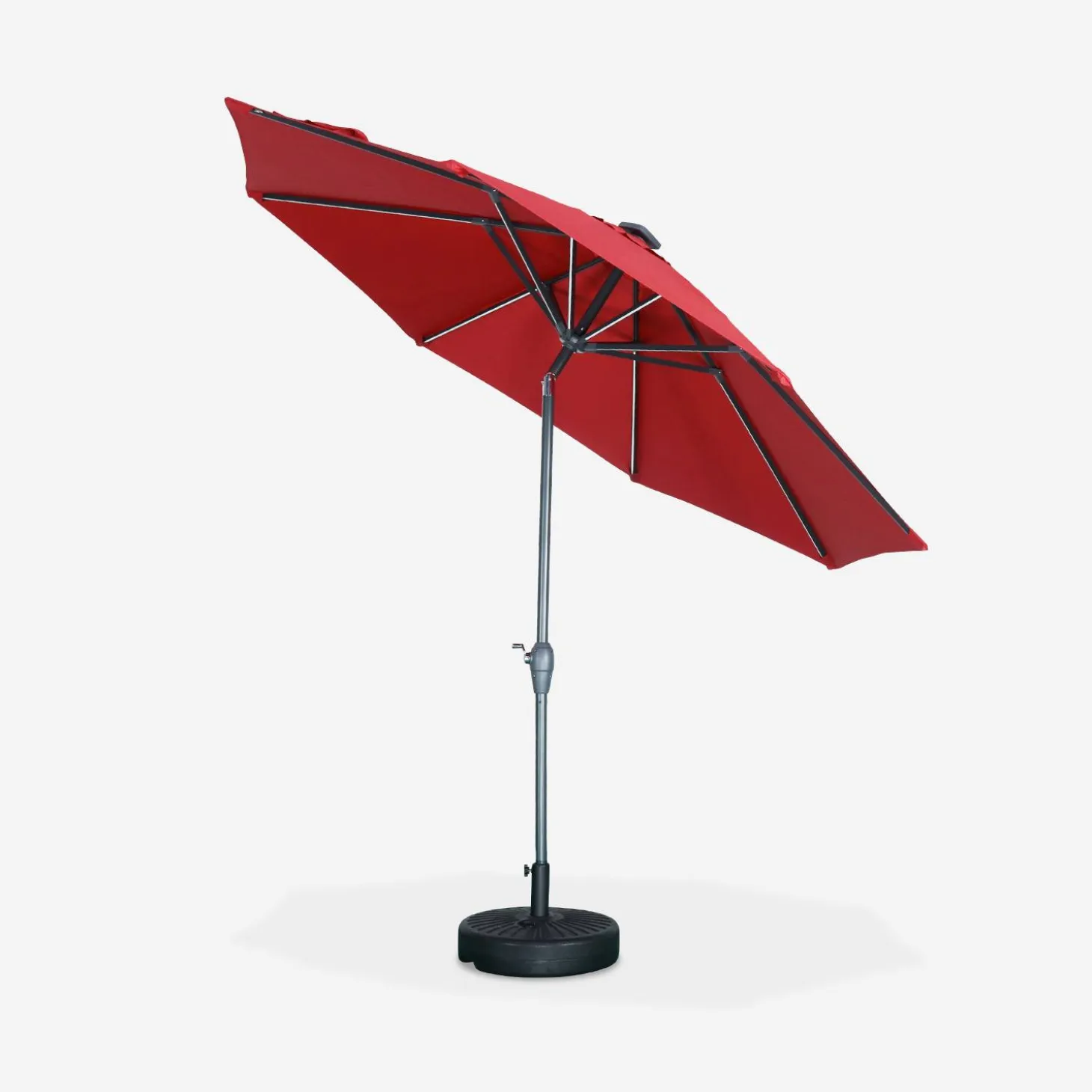 Parasol redondo con LED, Ø2,7m
