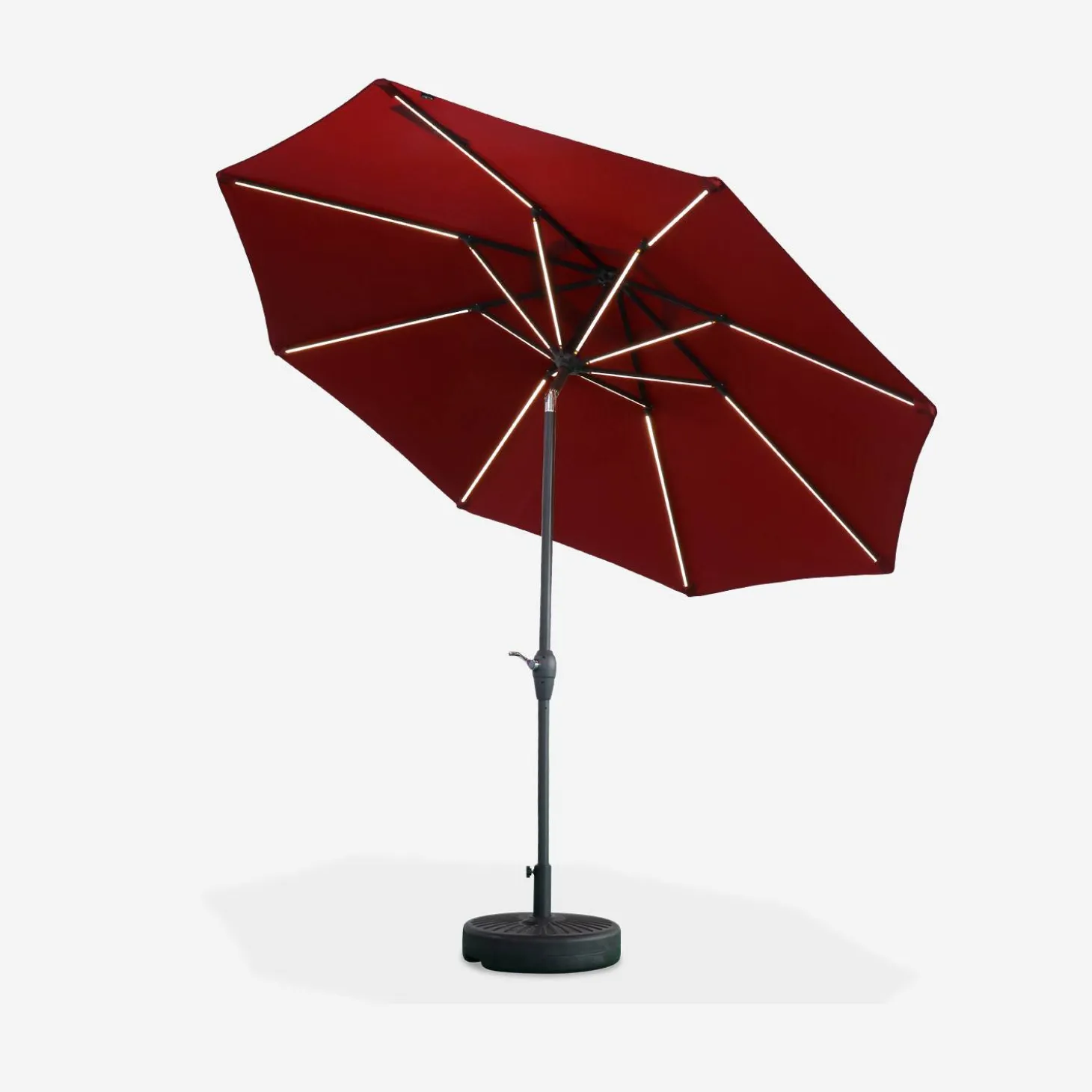 Parasol redondo con LED, Ø2,7m