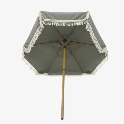Parasol redondo recta con flecos, Ø2m