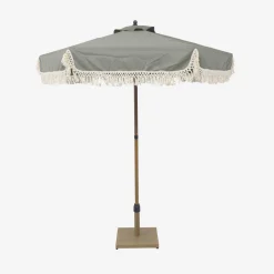 Parasol redondo recta con flecos, Ø2m