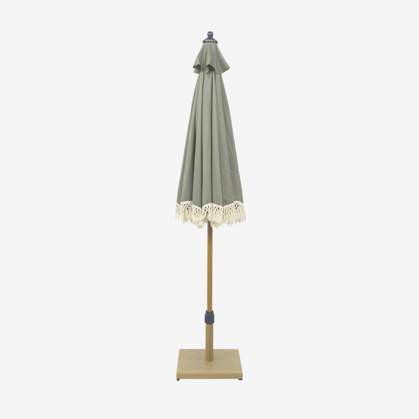 Parasol redondo recta con flecos, Ø2m