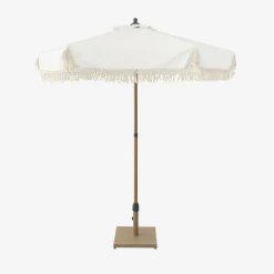 Parasol redondo recta con flecos, Ø2m