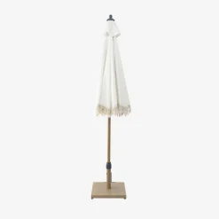 Parasol redondo recta con flecos, Ø2m