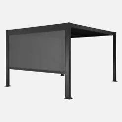 Pergola bioclimática de aluminio y acero 3x3m + 1 toldo de 3m