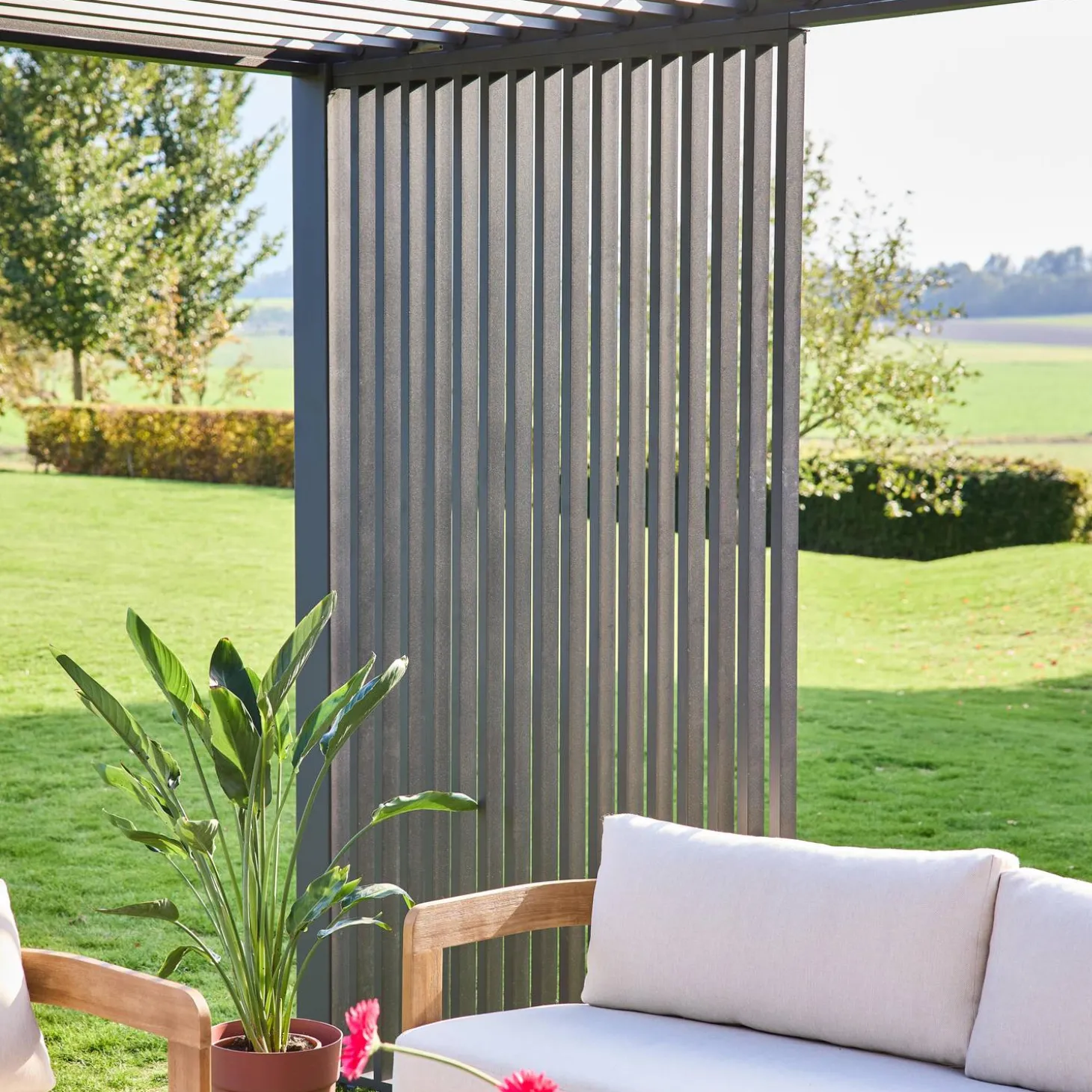Persiana vertical para pégola de lamas verticales de 3m