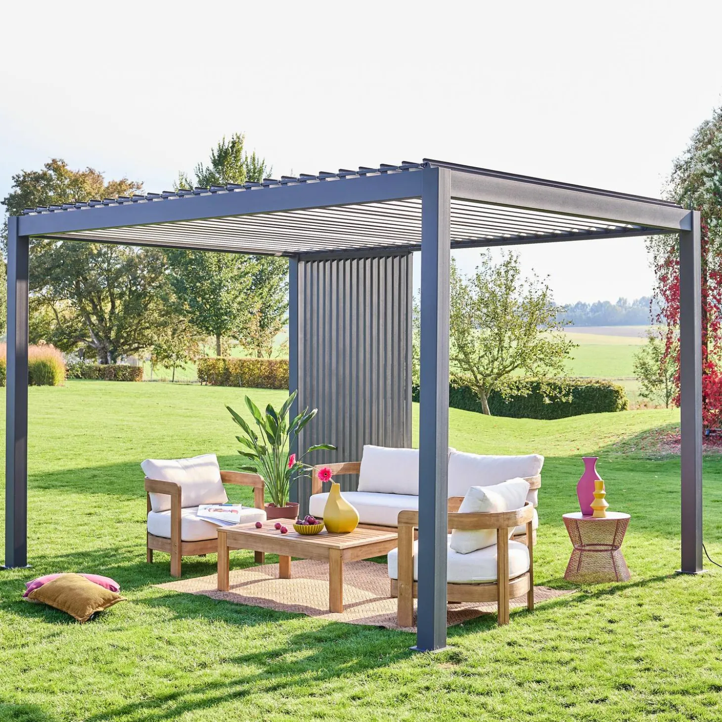 Persiana vertical para pégola de lamas verticales de 3m