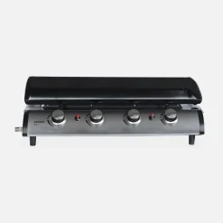 Plancha de gas 4 quemadores 10kW + carro