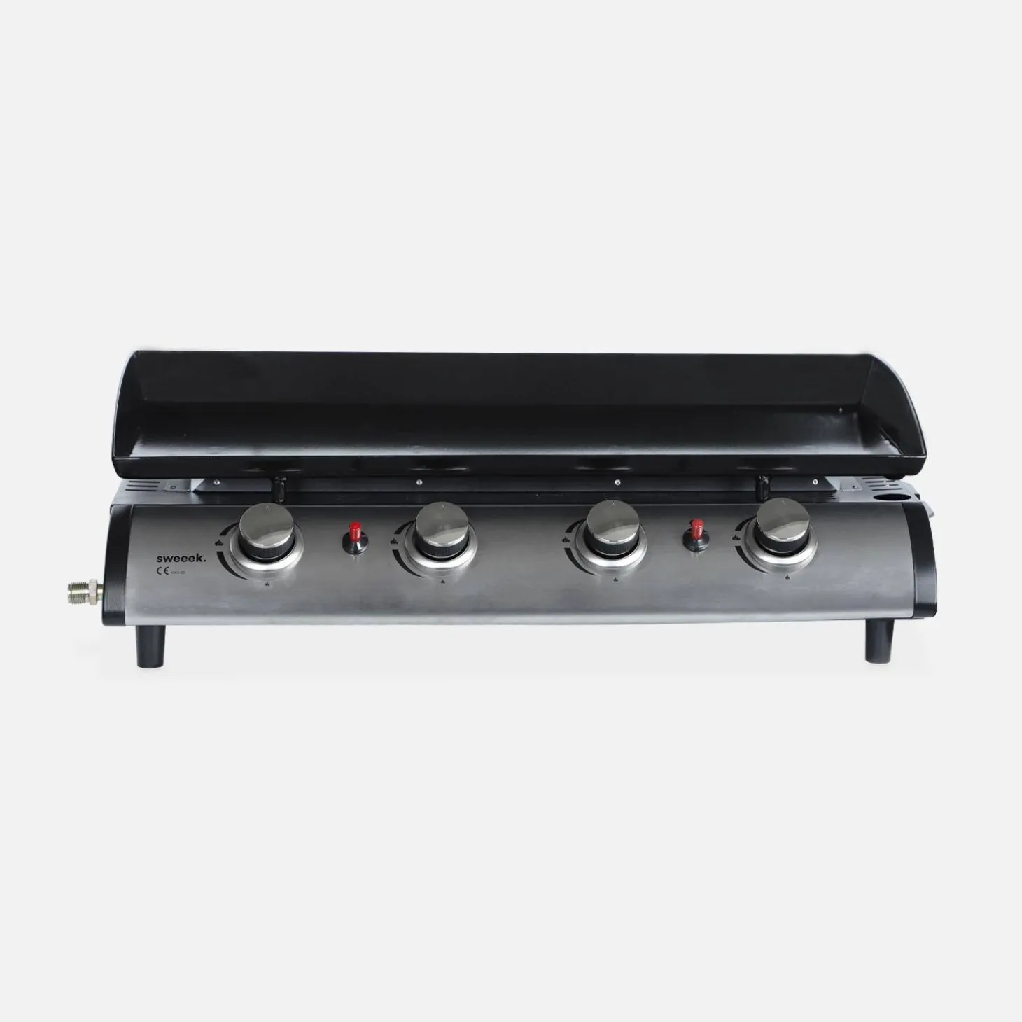 Plancha de gas 4 quemadores 10kW + carro