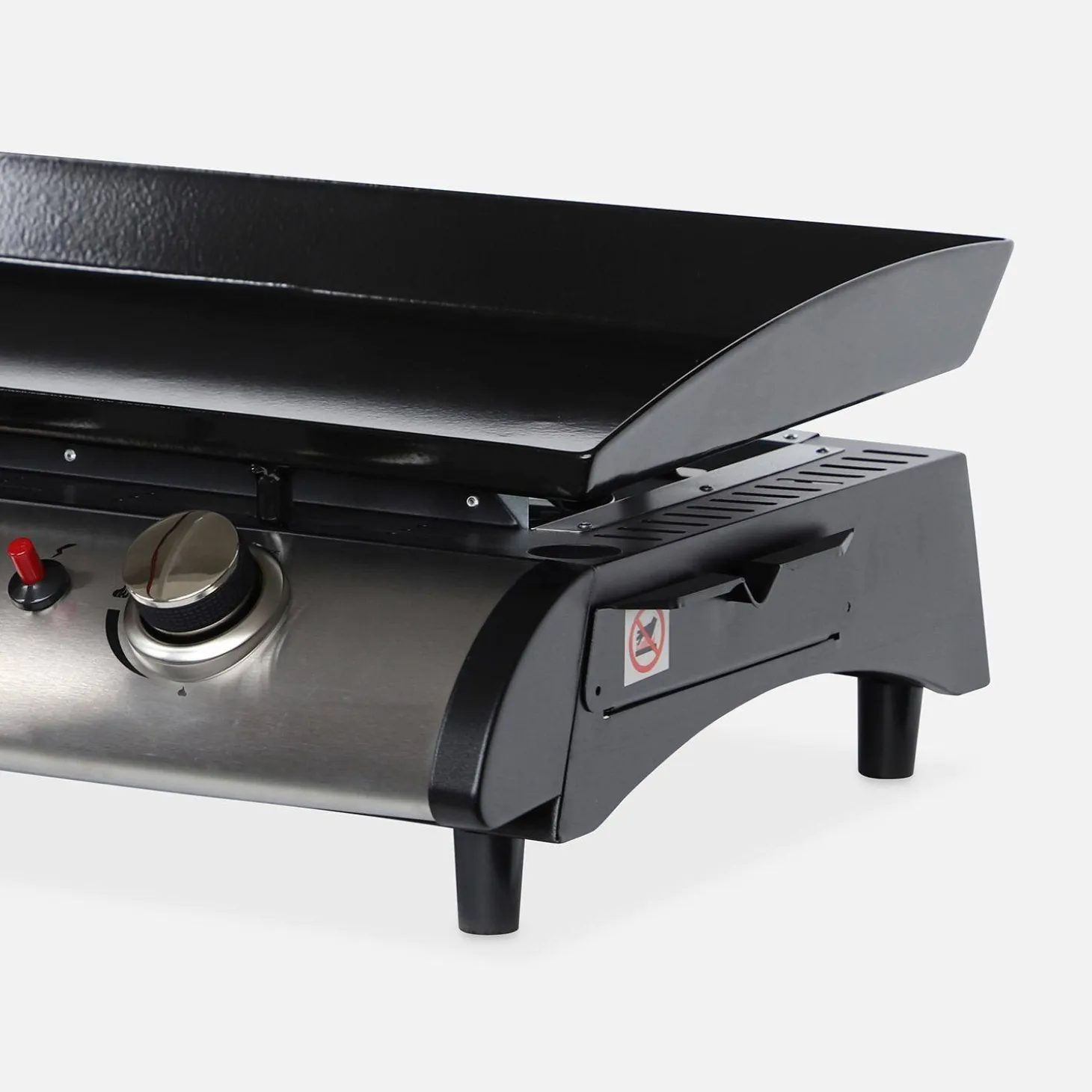 Plancha de gas 4 quemadores de acero inoxidable con utensilios, 10kW