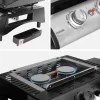 Plancha de gas 2 quemadores 5kW con carrito